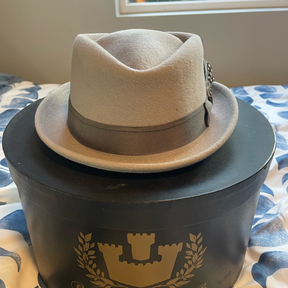 Light Grey Wool Fedora - image 2